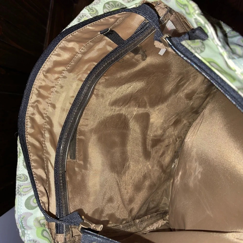KAVU Paisley Canvas Tote Bag - Olive and Black Book Bag Teacher School - Picture 5 of 6